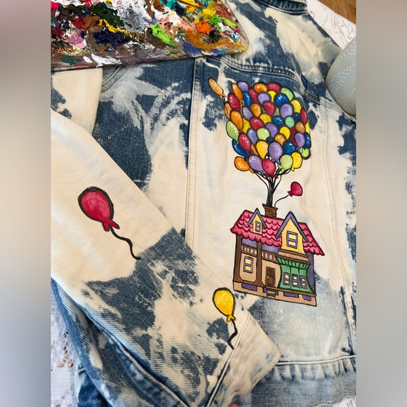 Hand Painted Denim Jacket - Picture 2 of 5